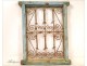 Window grille, Morocco, wrought iron and painted wood, twentieth