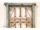 Window grille, Morocco, wrought iron and painted wood, twentieth