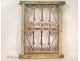 Window grille, Morocco, wrought iron and painted wood, twentieth