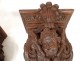 Pair consoles of wooden carved wood heads antifreezes putti foliage XIX