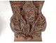 Pair consoles of wooden carved wood heads antifreezes putti foliage XIX