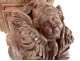 Pair consoles of wooden carved wood heads antifreezes putti foliage XIX