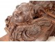 Pair consoles of wooden carved wood heads antifreezes putti foliage XIX