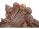 Pair consoles of wooden carved wood heads antifreezes putti foliage XIX