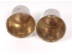 Pair small goblets solid silver curons Farmers Monograms 18th