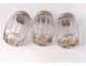 3 small salted silver crystal glass cut glass 20th century