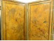 Screen 4 leaves Japan wood lacquered landscapes birds bamboo pond XIXth